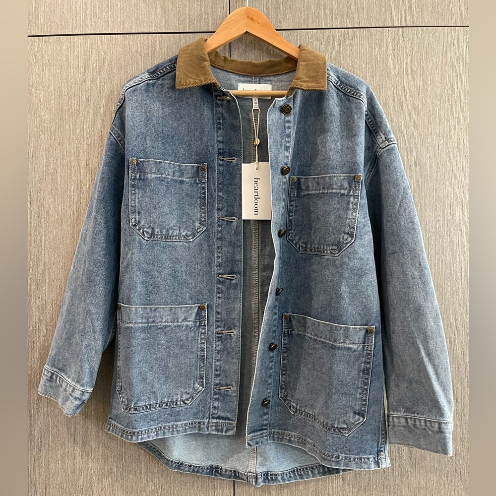 Heartloom Blue Denim Jacket with Corduroy Collar